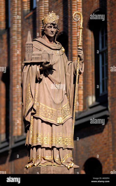 Statue of St. Ansgar on the Trostbrücke Stock Photo - Alamy