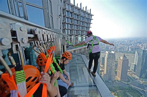 glass-bottomed skywalk opens on 88th floor of jinmao tower in shanghai