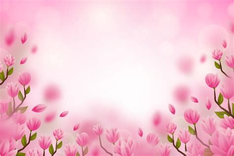 Free Vector | Realistic blurred floral background