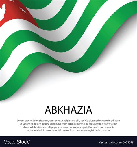 Waving flag of abkhazia on white background Vector Image