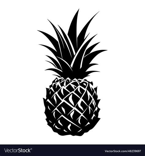 Pineapple silhouette Royalty Free Vector Image