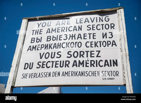 Checkpoint Charlie sign, Berlin Stock Photo - Alamy