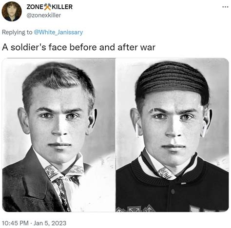 A soldier's face before and after war | Soldier's Face After Four Years of War | Know Your Meme