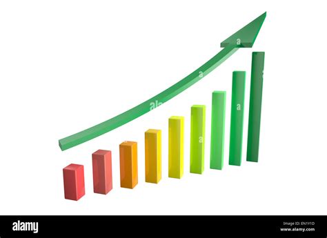 growth chart with arrow isolated on white background Stock Photo - Alamy