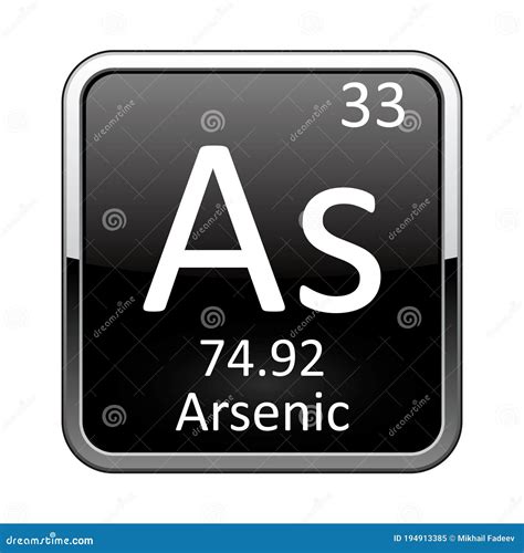 Arsenic Symbol. Sign Arsenic With Atomic Number And Atomic Weight. As ...