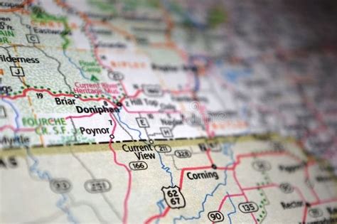 Extreme Close-up of Doniphan, Missouri in a Map Stock Image - Image of cartography, closeup ...