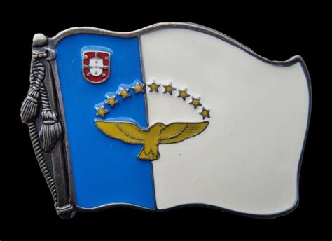 Azores Flag Portugal Portuguese Azorean Islands Acores Belt Buckle