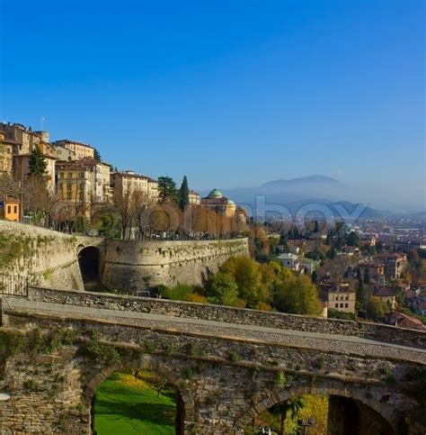 Road to Bergamo old upper town, | Stock image | Colourbox