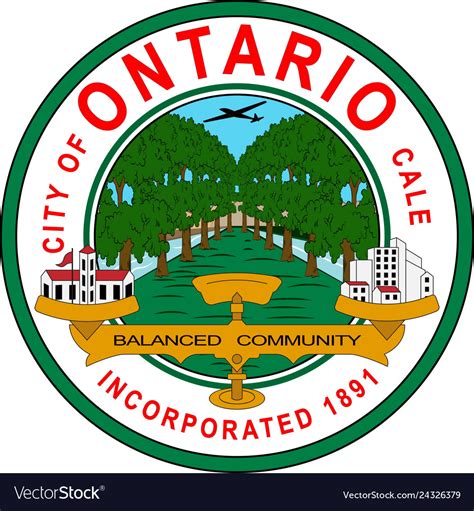 Coat of arms of ontario in california united Vector Image