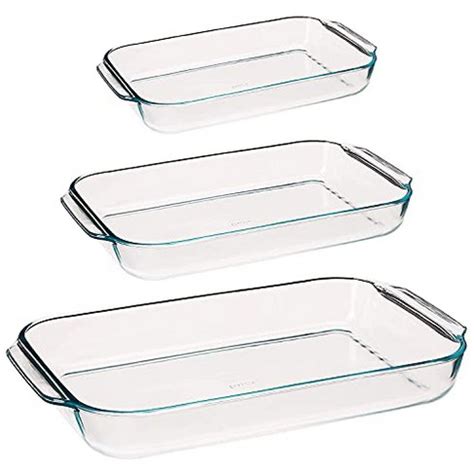 Pyrex Basics Oblong Baking Dish Bundle - 2 Quart 3 Quart And 4.8-qt - 3 ...