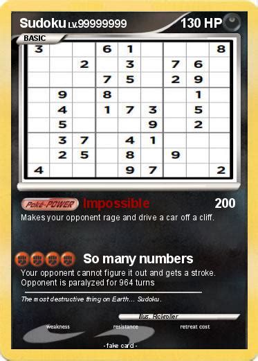 Pokémon Sudoku 3 3 - Impossible - My Pokemon Card