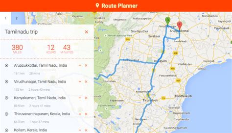 Google Maps Route Planner using React