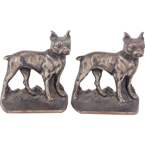 Vintage Boston Terriers Cast Iron Bookends from barkusfarm on Ruby Lane