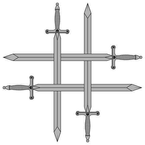 design of four crossed ancient sword 27288358 Vector Art at Vecteezy