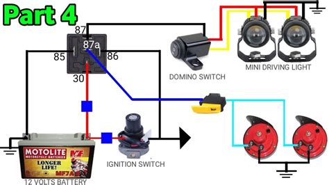 ISANG RELAY LANG SA MINI DRIVING LIGHT AT DUAL HORN ( WIRING DIAGRAM | PALIBUT DIARIES - YouTube