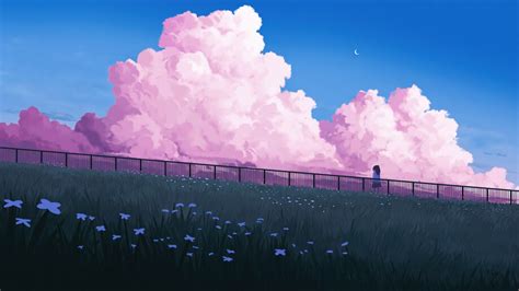 Clouds Anime Scenery Art 4K #6000b Wallpaper