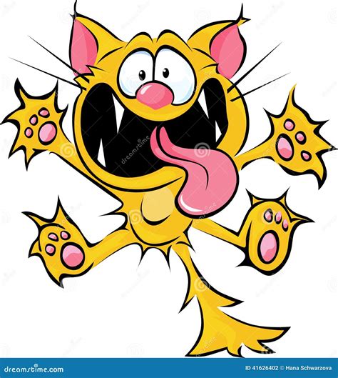 Crazy cat cartoon stock vector. Image of vector, isolated - 41626402