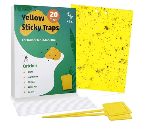 Buy KGK Sticky Traps - 20 Pack, Dual-Sided Yellow Sticky Traps for Fungus Gnats, Aphids, and ...