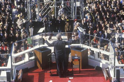 Bill Clinton, 42nd President, Gives Inaugural Address on Inauguration Day 1993, Washington, DC ...