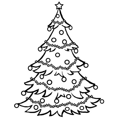 Christmas Tree Line Drawing - Cliparts.co