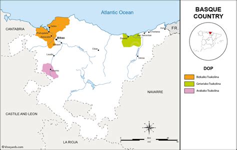 Basque Country Map of Vineyards Wine Regions