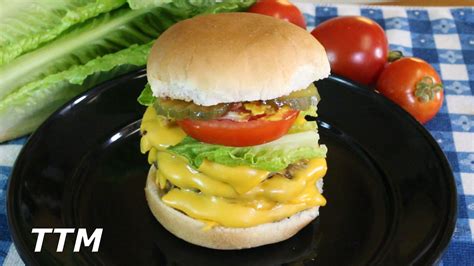 McDonald's Triple Cheeseburger inspired Burger~How to Make a Triple Cheese Burger By TosTinMan ...