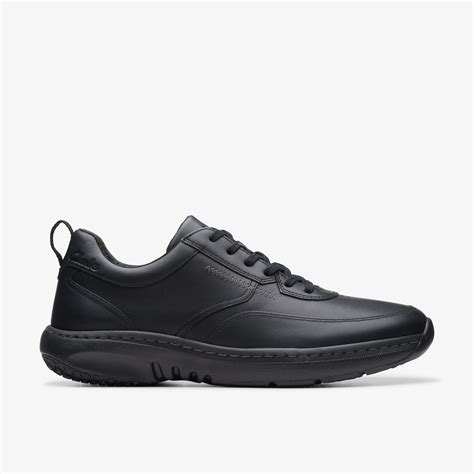 Mens ClarksPro Lace Black Leather Trainers | Clarks