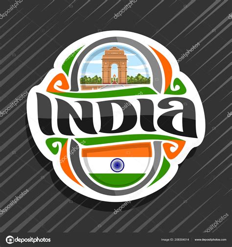 Vector Logo India Country Fridge Magnet Indian State Flag Independence ...