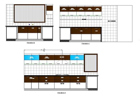 Modular Kitchen Elevation and Furniture Design 2d AutoCAD Drawing Free Download - Cadbull