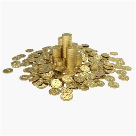 Dollar coin pile model - TurboSquid 1640159