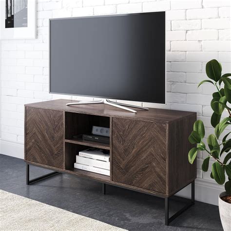 Nathan James Dylan Media Console Cabinet TV Stand with Hidden Storage ...