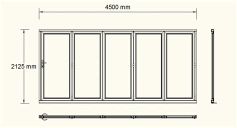 5 Panel bi-fold door detail plan and elevation detail autocad file ...