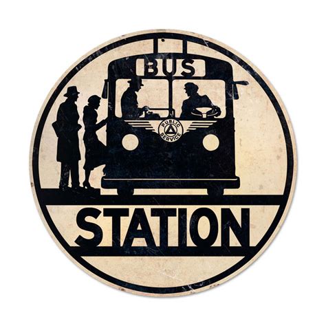 Bus Stop Vintage Sign | Garage Art™