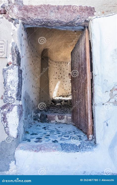 Old Warn Construction of Santorini Island, Greece. Stock Photo - Image ...