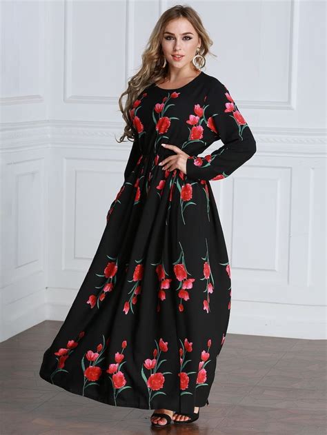 Plus Floral Print Random Maxi Dress | Maxi dress, India dress, Plus size long dresses