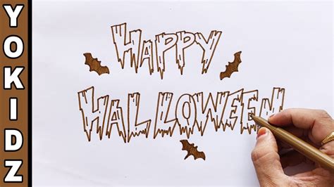 How To Write Happy Halloween In Scary Letters | How to write HAPPY HALLOWEEN - YouTube