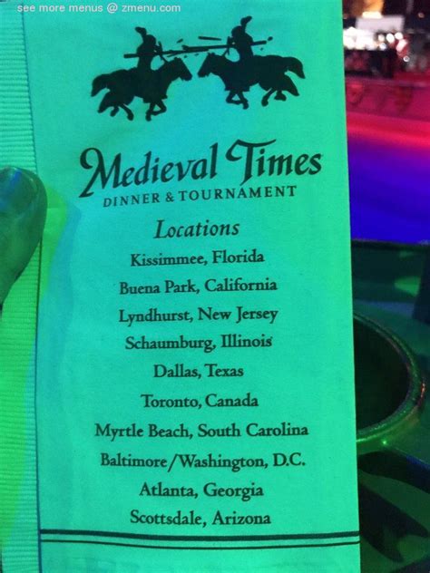 Medieval times menu - lomimind