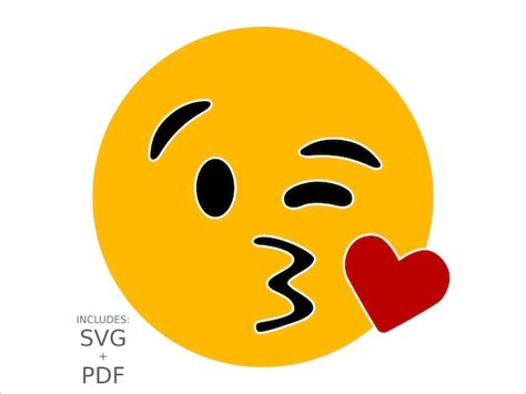 Royalty Free Kiss Emoji SVG Clipart Wink Kissing Smiley Face | Etsy