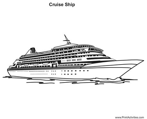 Cruise ship / Paquebot (Transportation) – Free Printable Coloring Pages