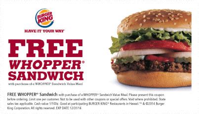 Whopper Burger King Coupons Printable | TUTORE.ORG - Master of Documents