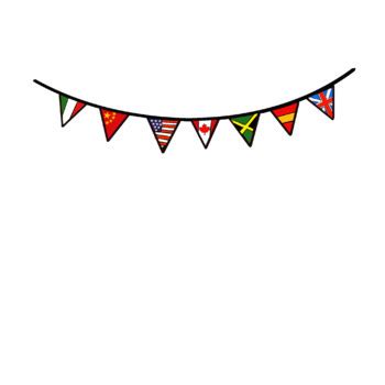 Country Flags - Bunting - Clipart - Personal and Commercial Use!