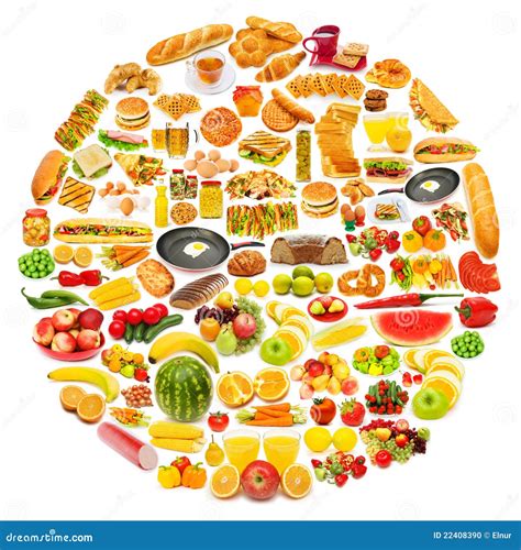 Circle With Lots Of Food Stock Photo - Image: 22408390