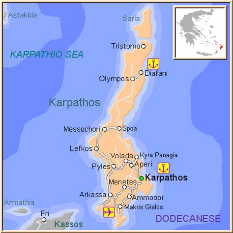 Detailed map of Karpathos, Greece