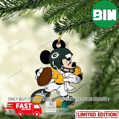 Mickey Mouse NFL Green Bay Packers Christmas Unique Tree Decorations ...