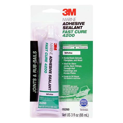 3M 05260 4200 Fast Cure, White, Polyurethane Adhesive/Sealant, 3oz ...