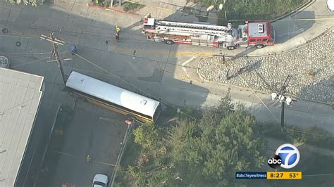 4 girls hospitalized after school bus slams into power pole in Elysian ...