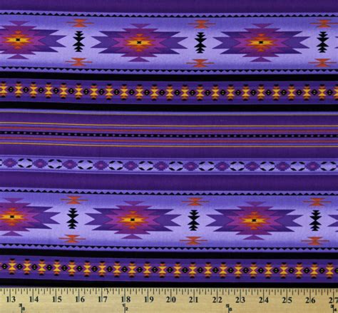 Cotton Southwestern Tuscon Purple Aztec Cotton Fabric Print by the Yard (201PURPLE)