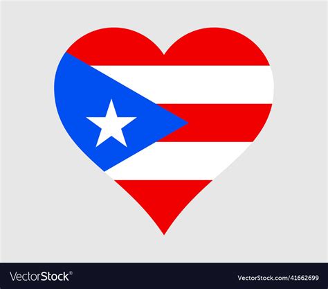 Puerto rico heart flag rican love shape Royalty Free Vector