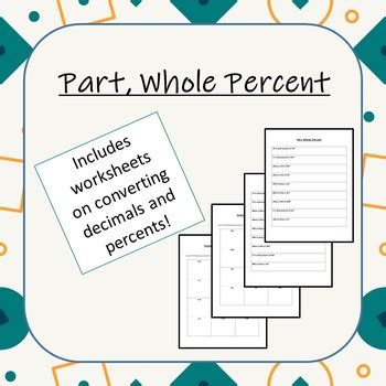 Part, Whole, Percent Worksheets by Homemade MS | TPT