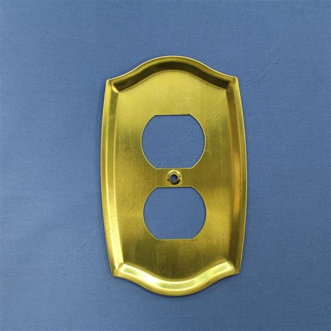 5 Leviton Brass Metal 1-Gang Receptacle Wallplate Duplex Outlet Covers 89603-CBR